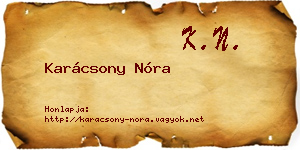 Karácsony Nóra névjegykártya
