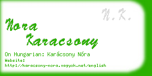 nora karacsony business card